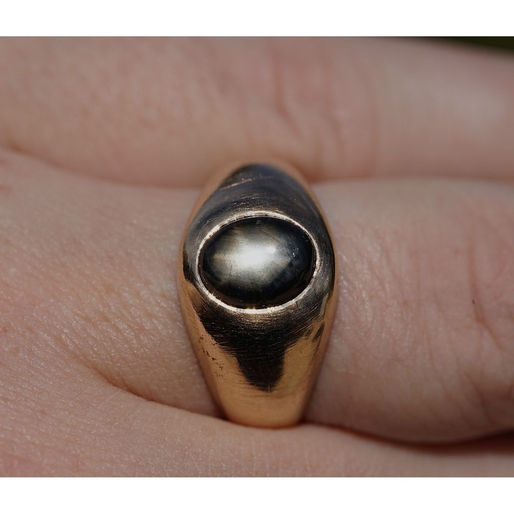 Men's Vintage 10k Solid Yellow Gold Natural Star Sapphire Ring - Size 10 8.61g